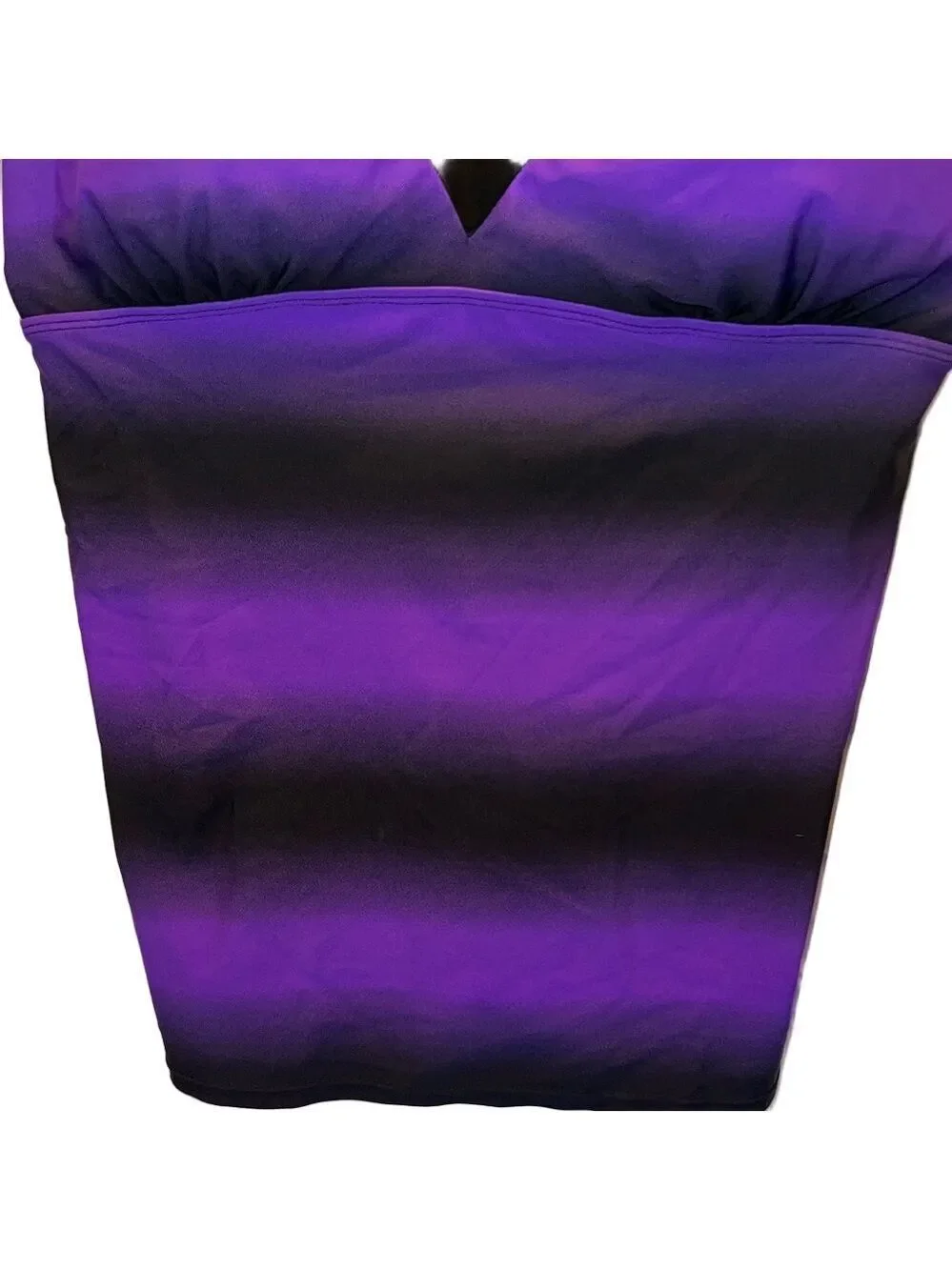 Purple and Black Strappy Swim Top, Plus Size 2X - Picture 3 of 8